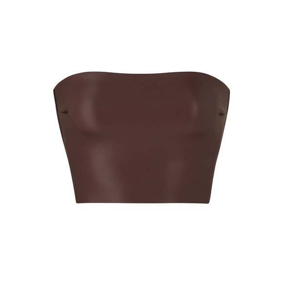 FAUX LEATHER TUBE TOP - Picture 1 of 8